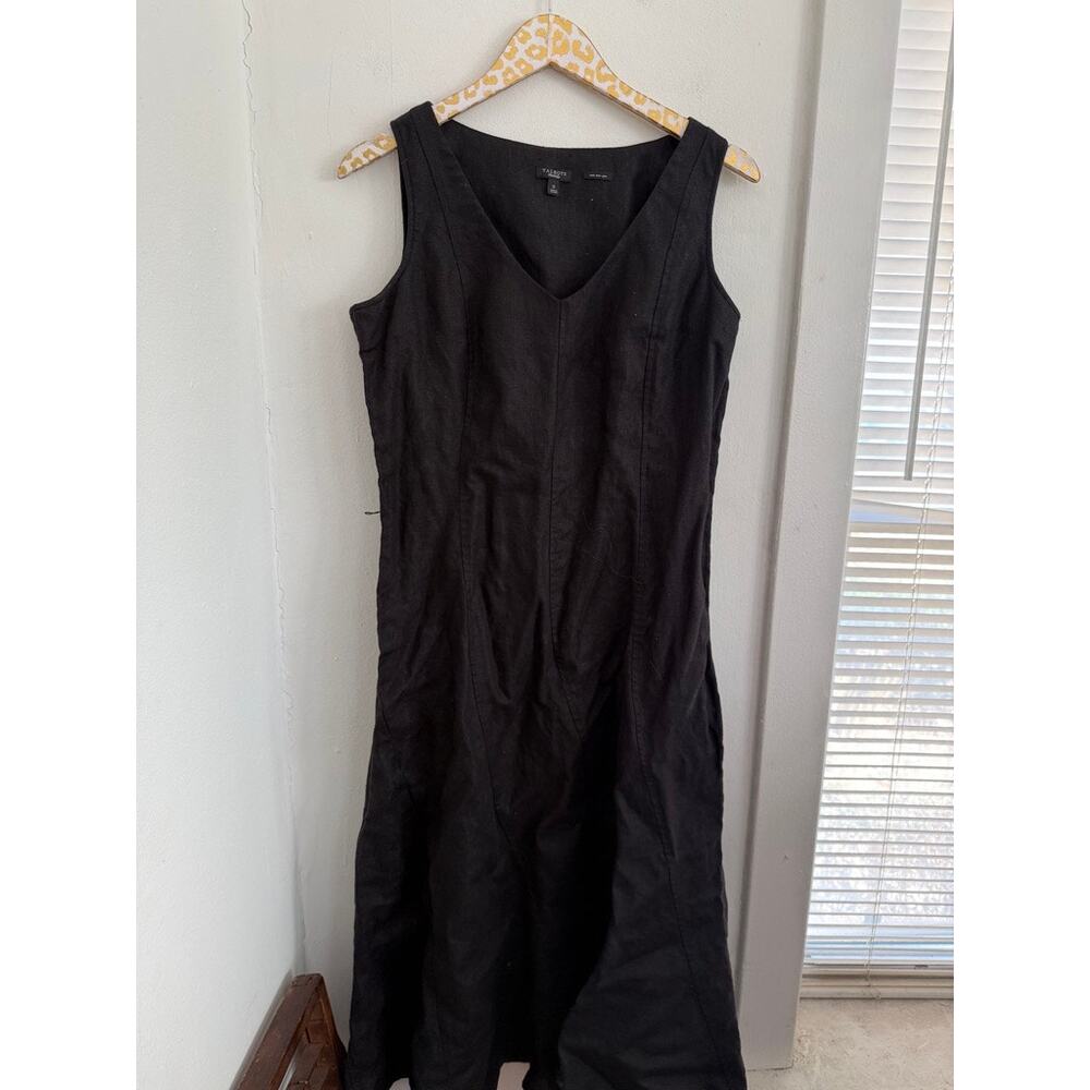 TALBOTS Women's Black Pure Irish Linen Dress | Size 12
